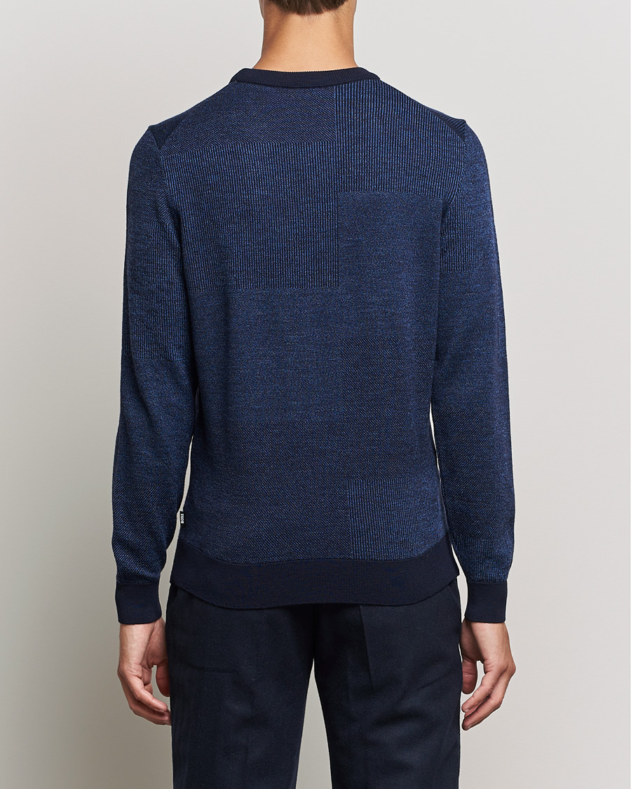 Homme | Pulls Et Tricots | BOSS BLACK | Leugenio Strucktured Block Sweater Dark Blue