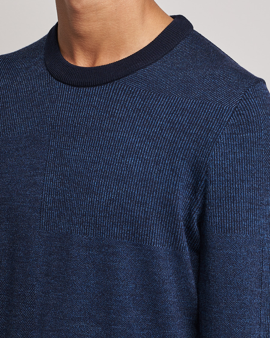 Homme | Pulls Et Tricots | BOSS BLACK | Leugenio Strucktured Block Sweater Dark Blue