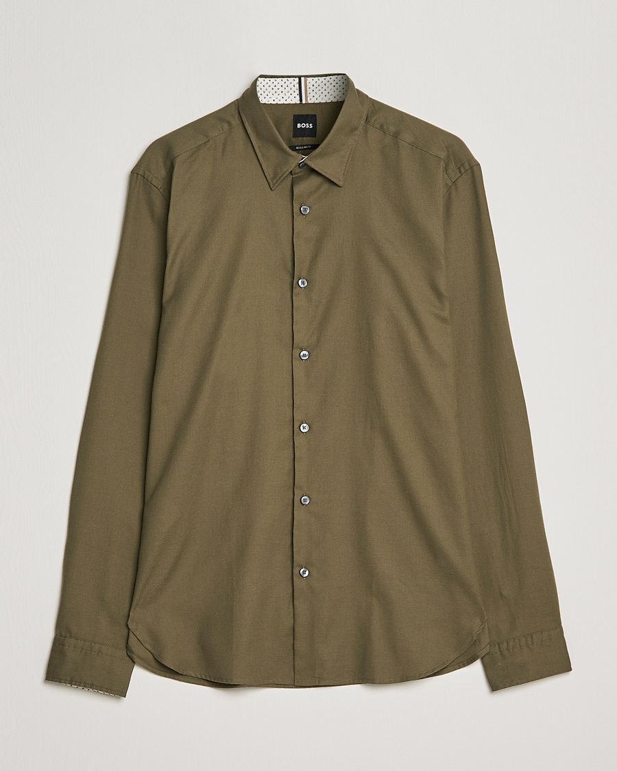 Homme | Chemises | BOSS BLACK | Liam Flannel Shirt Open Green