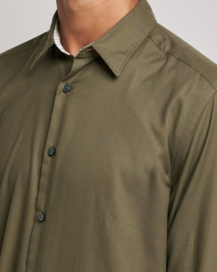 Homme | Chemises | BOSS BLACK | Liam Flannel Shirt Open Green