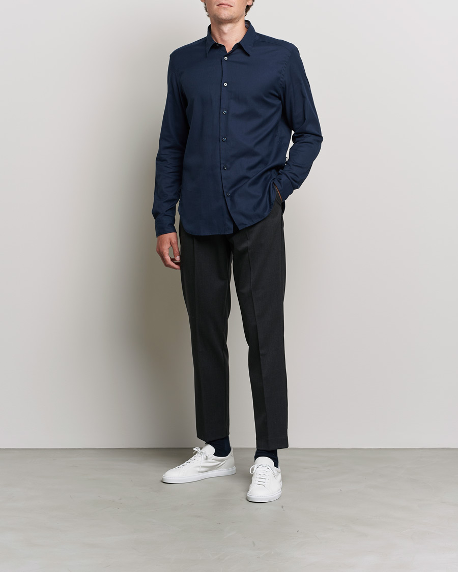 Homme | Chemises | BOSS BLACK | Liam Flannel Shirt Dark Blue