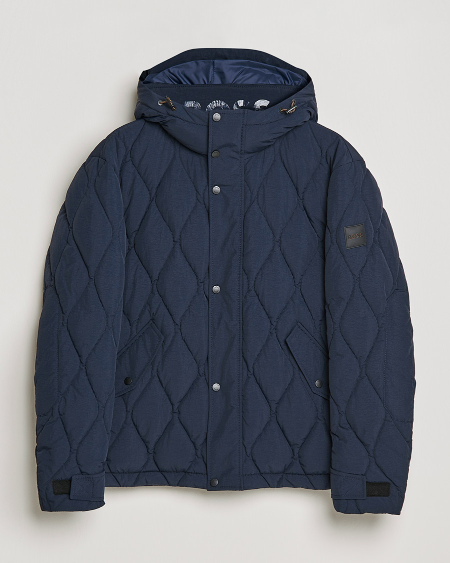 Homme | Manteaux Et Vestes | BOSS ORANGE | Onlet Quilted Down Jacket Dark Blue