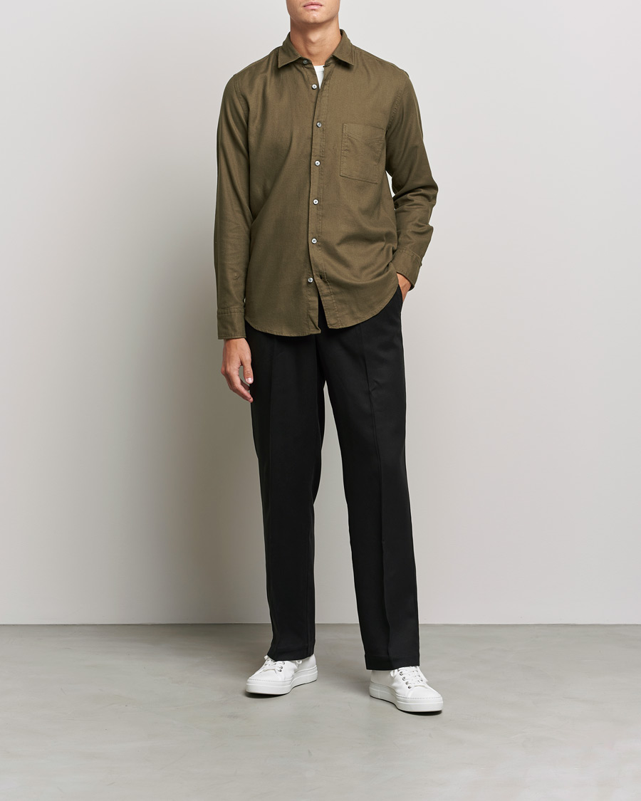 Homme | Chemises | BOSS ORANGE | Relegant Flannel Shirt Dark Green