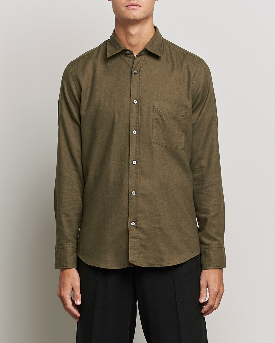 Homme | Chemises | BOSS ORANGE | Relegant Flannel Shirt Dark Green