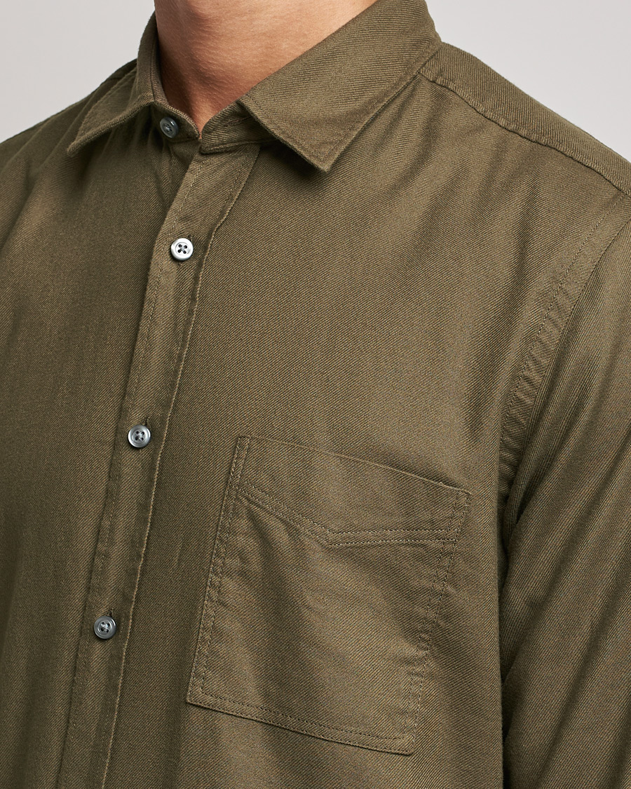 Homme | Chemises | BOSS ORANGE | Relegant Flannel Shirt Dark Green