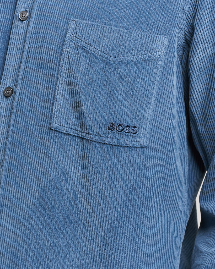 Homme | Chemises | BOSS ORANGE | Relegant Corduroy Shirt Bright Blue