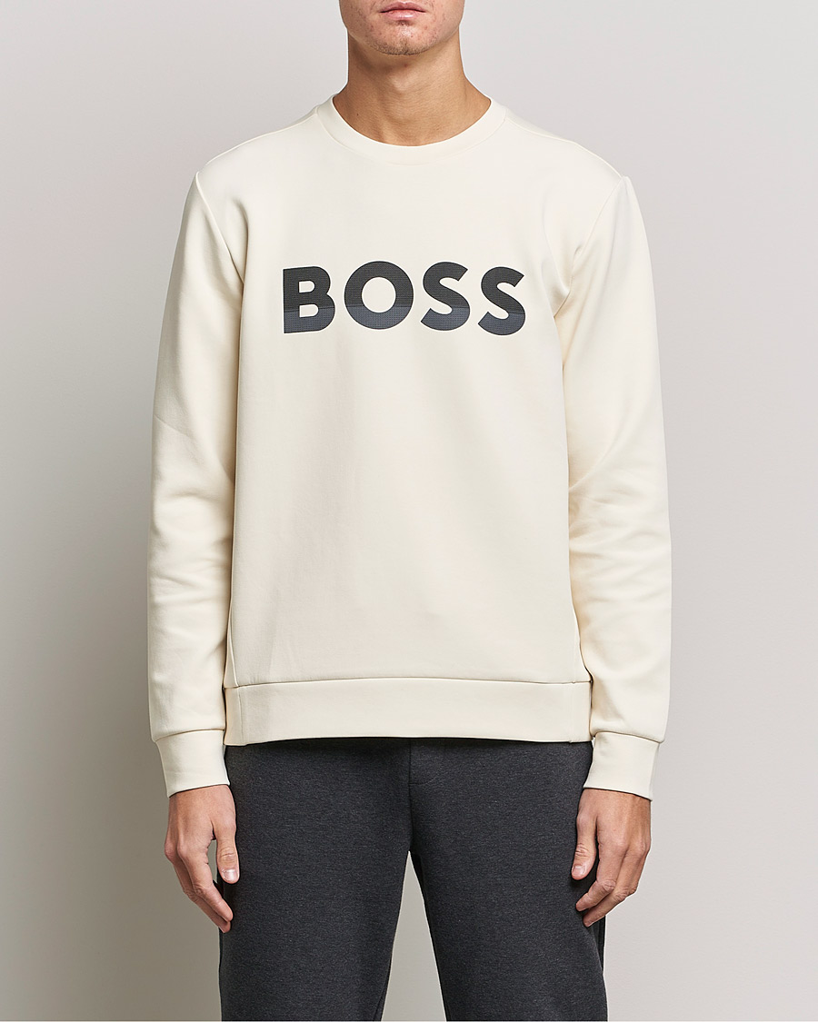 Homme | Pulls Et Tricots | BOSS GREEN | BOSS Athleisure Salbo Logo Sweatshirt Open White