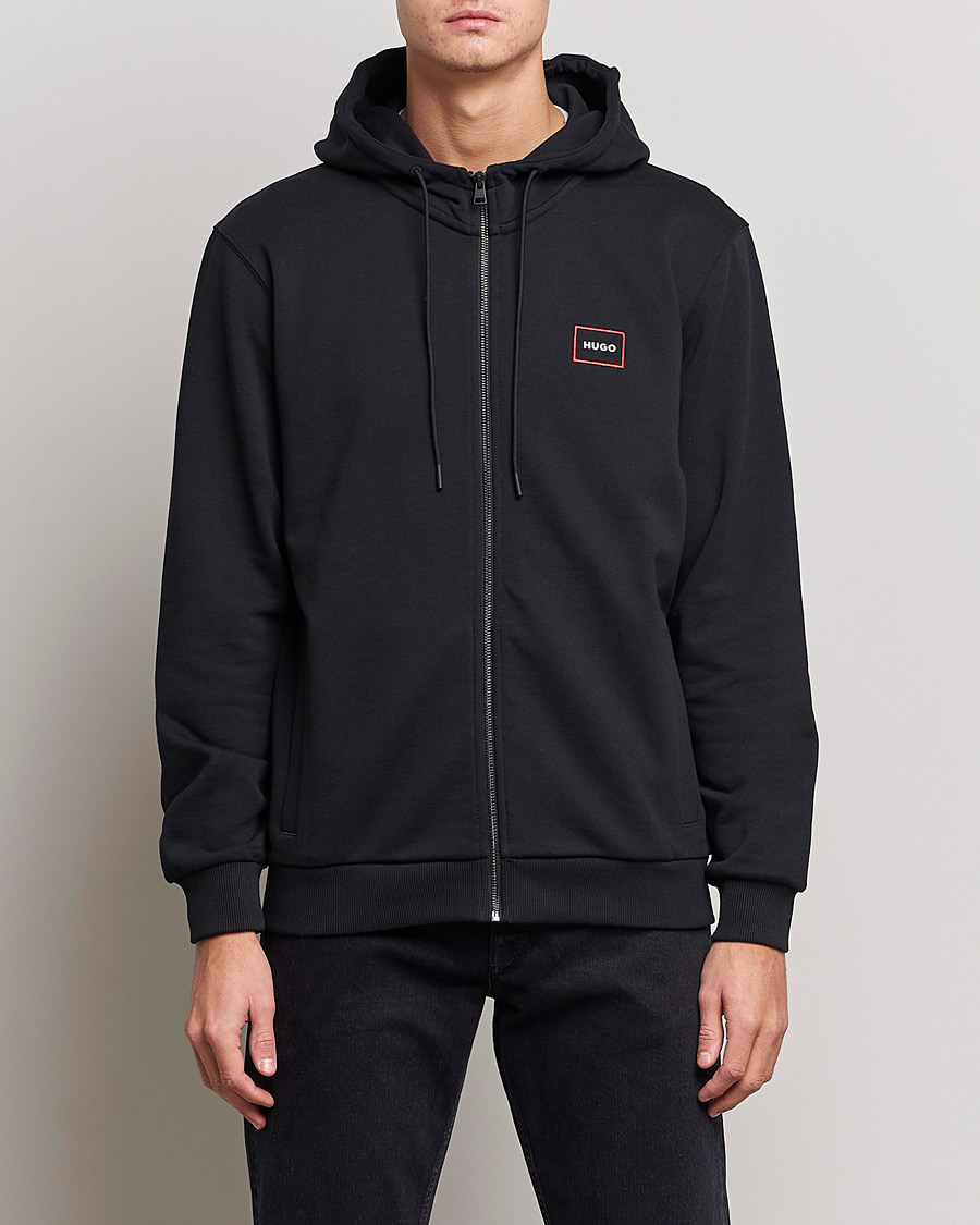 Homme | Pulls Et Tricots | HUGO | Dorneol Logo Full Zip Hoodie Black