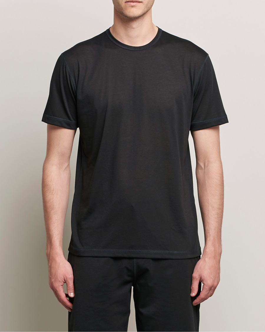 Homme | T-Shirts Noirs | Sunspel | Active Tee Black