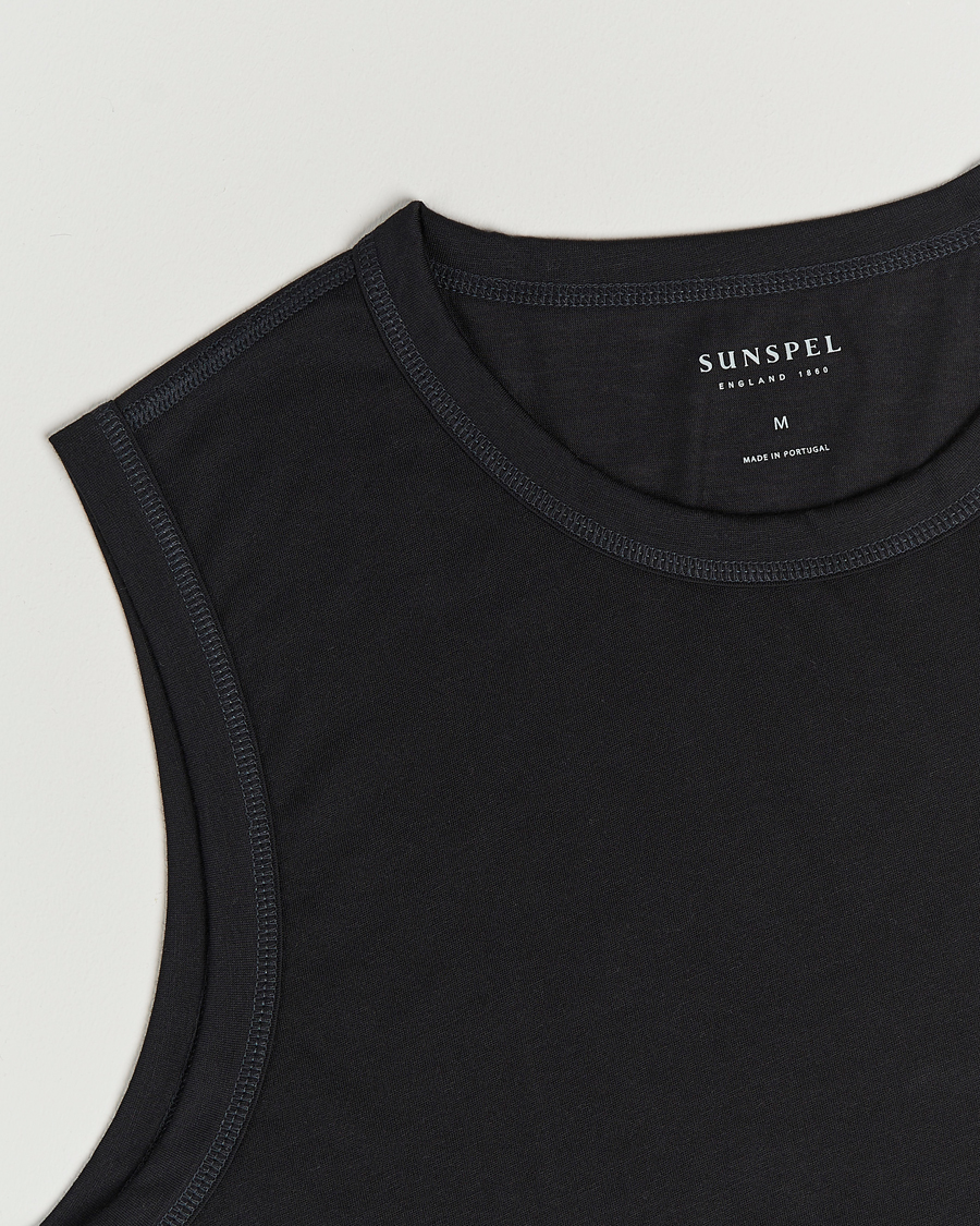 Homme | T-shirts | Sunspel | Active Vest Black