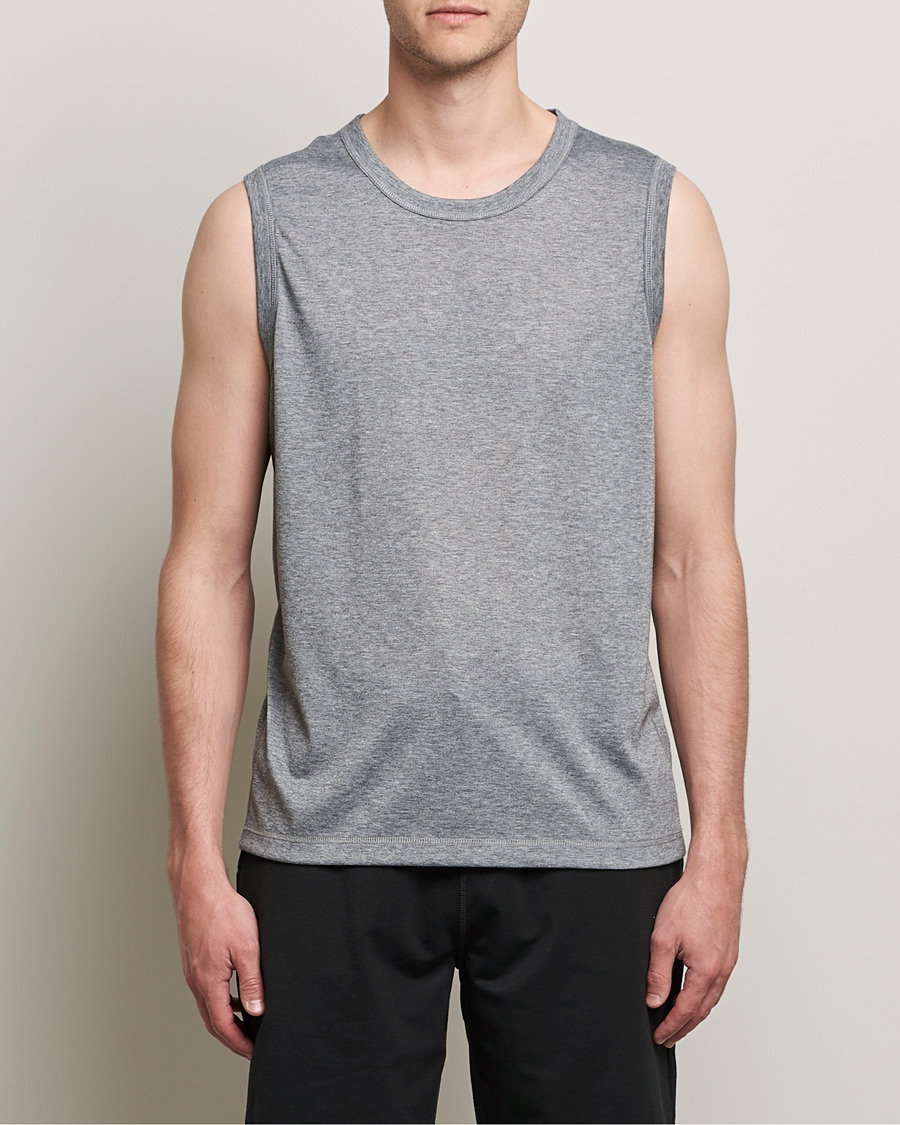 Homme | T-shirts | Sunspel | Active Vest Grey Melange