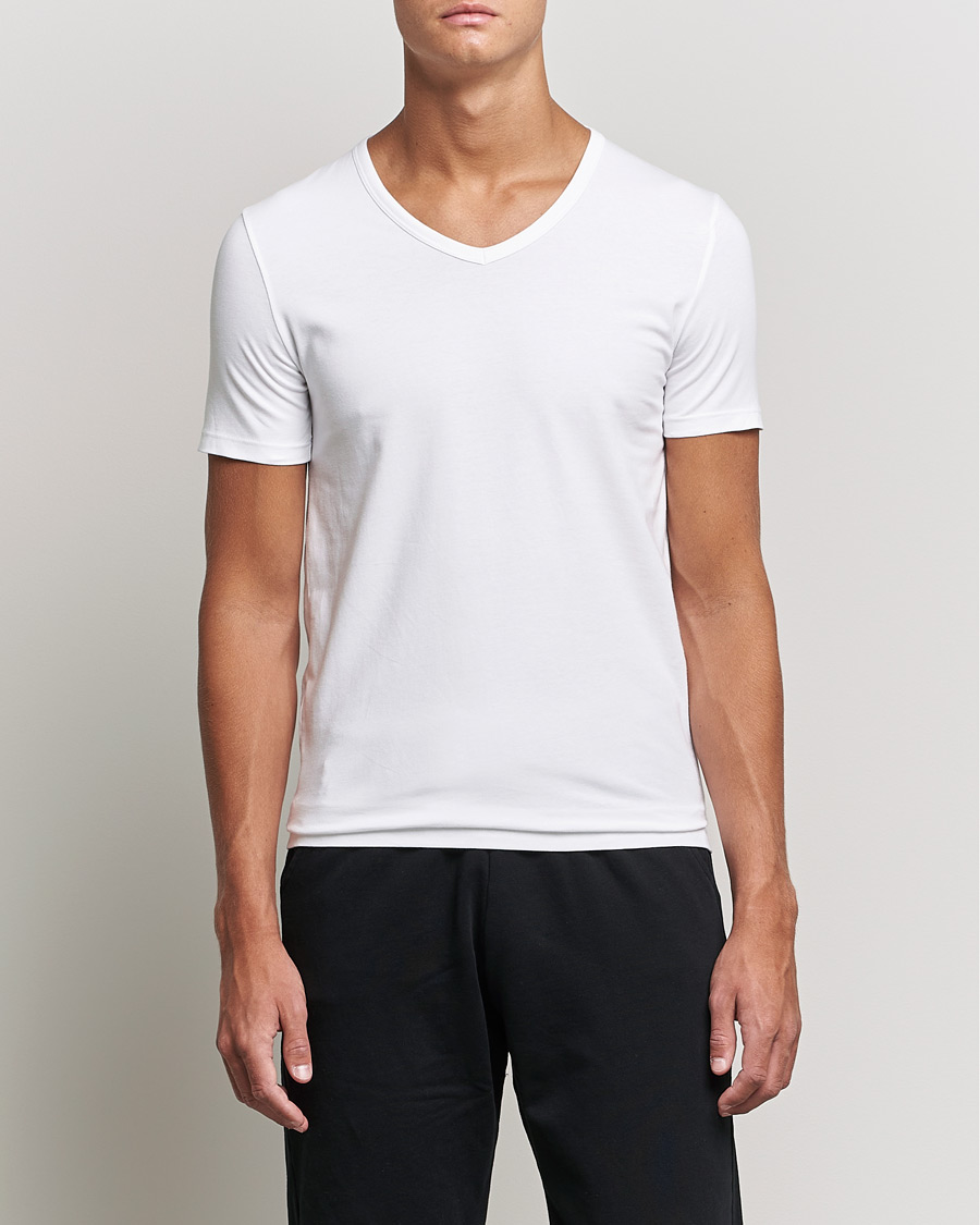 Homme | BOSS | BOSS BLACK | 2-Pack V-Neck Slim Fit T-Shirt White