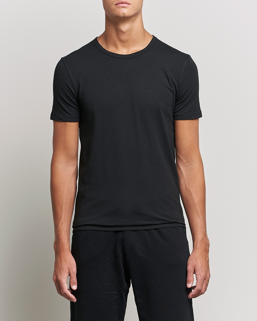 Homme | T-Shirts Noirs | BOSS BLACK | 2-Pack Crew Neck Slim Fit T-Shirt Black
