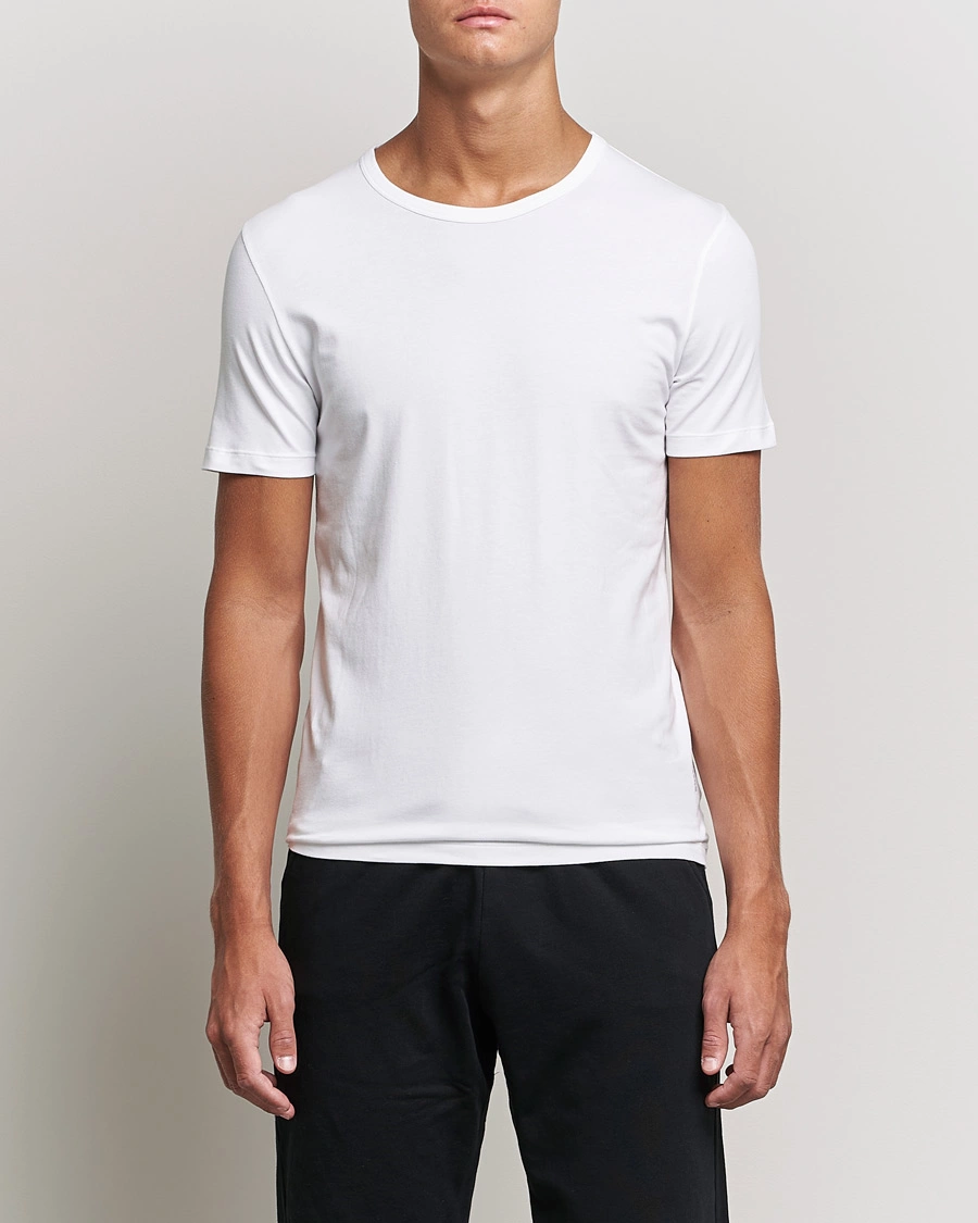 Homme | T-shirts | BOSS BLACK | 2-Pack Crew Neck Slim Fit T-Shirt White