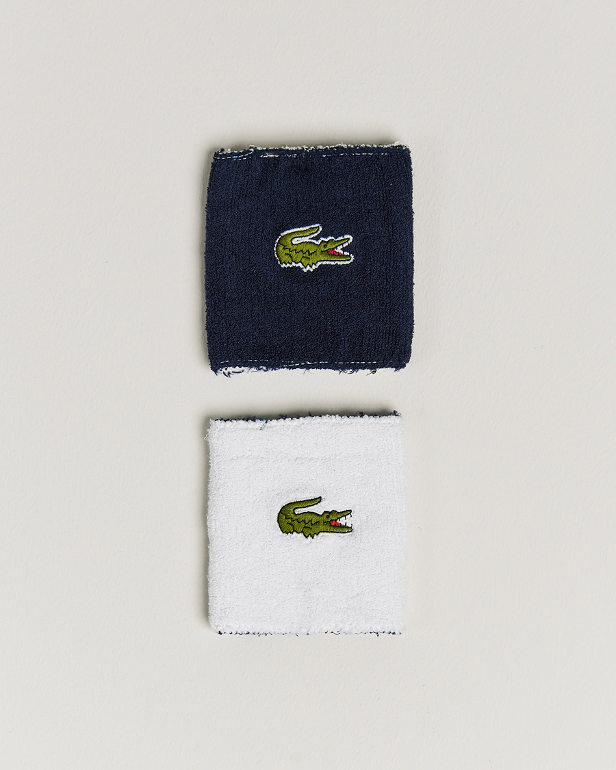 Homme | Lacoste Sport 2-Pack Logo Wristband White/Navy | Lacoste Sport | 2-Pack Logo Wristband White/Navy