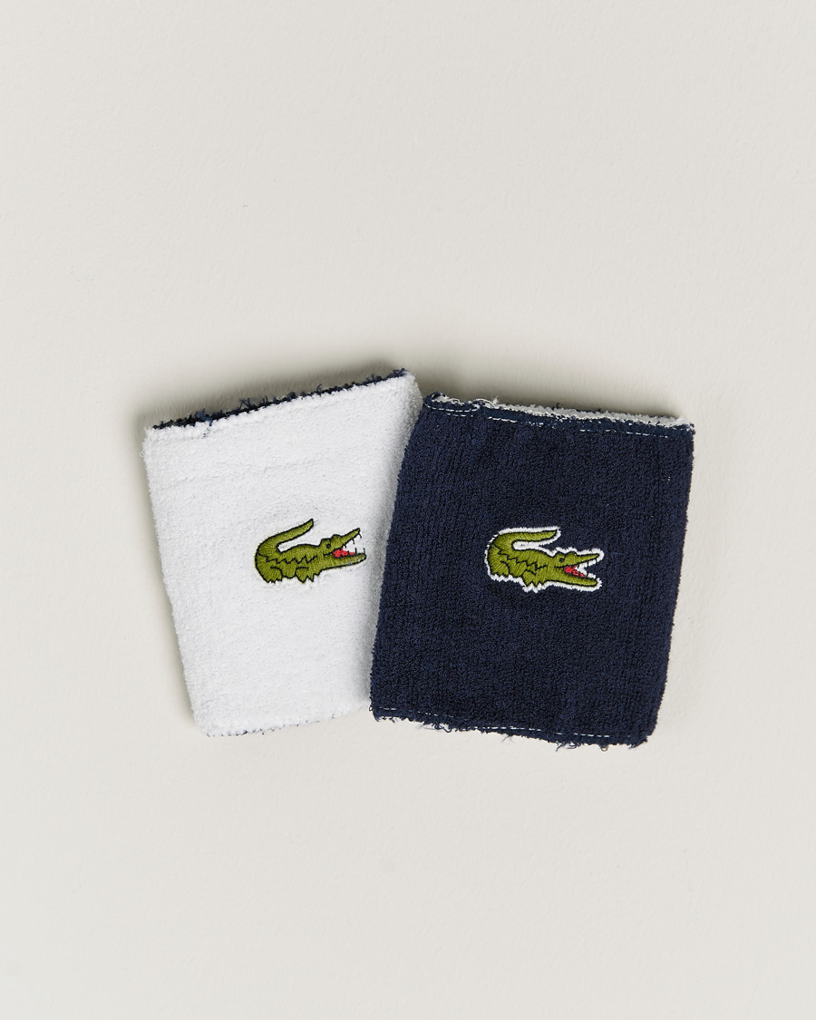 Homme | Lacoste Sport 2-Pack Logo Wristband White/Navy | Lacoste Sport | 2-Pack Logo Wristband White/Navy