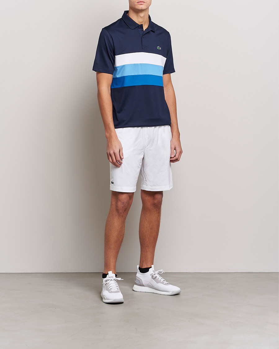 Homme | Polos | Lacoste Sport | Performance Striped Polo Navy Blue