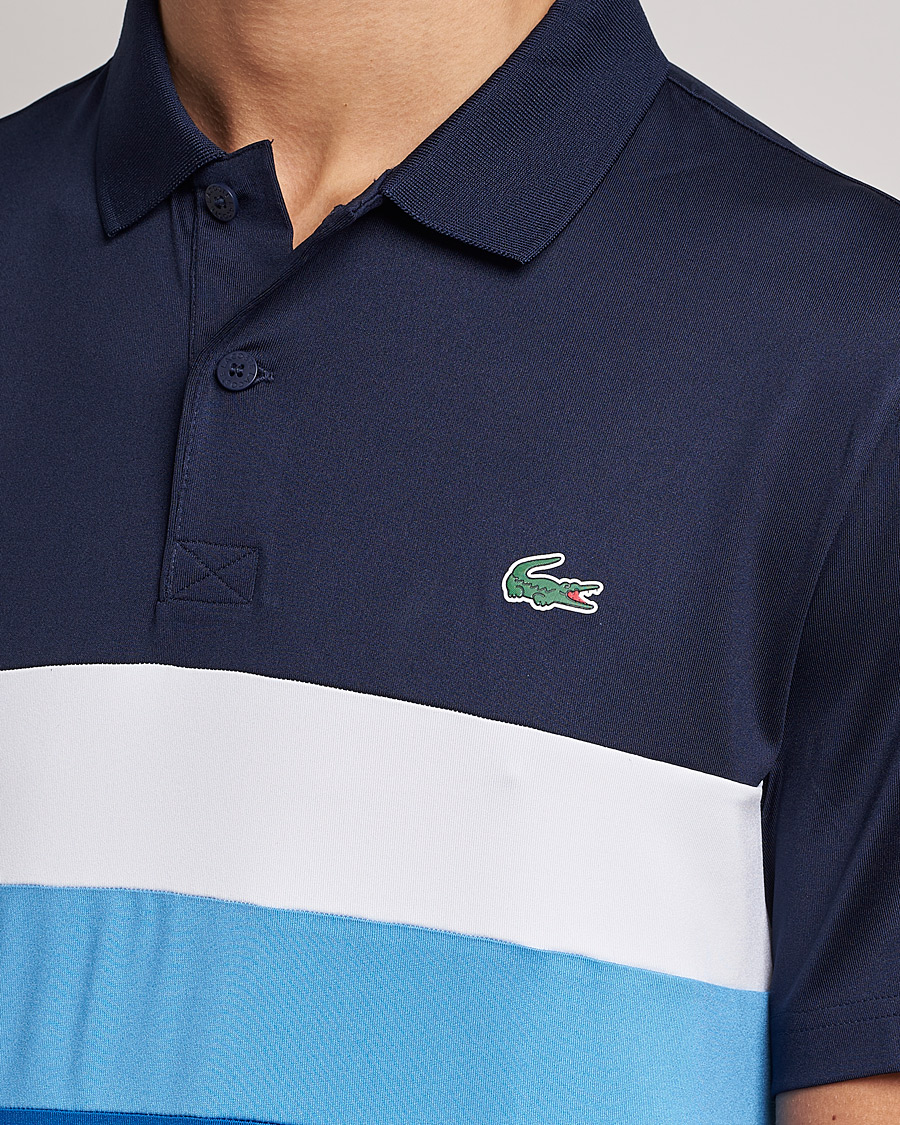 Homme | Polos | Lacoste Sport | Performance Striped Polo Navy Blue