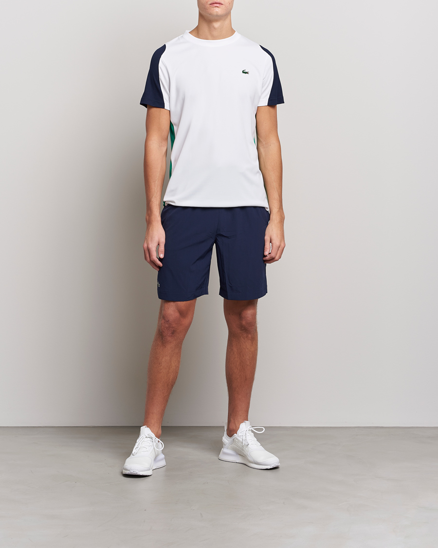 Homme | T-shirts | Lacoste Sport | Performance Crew Neck T-Shirt White/Navy Blue
