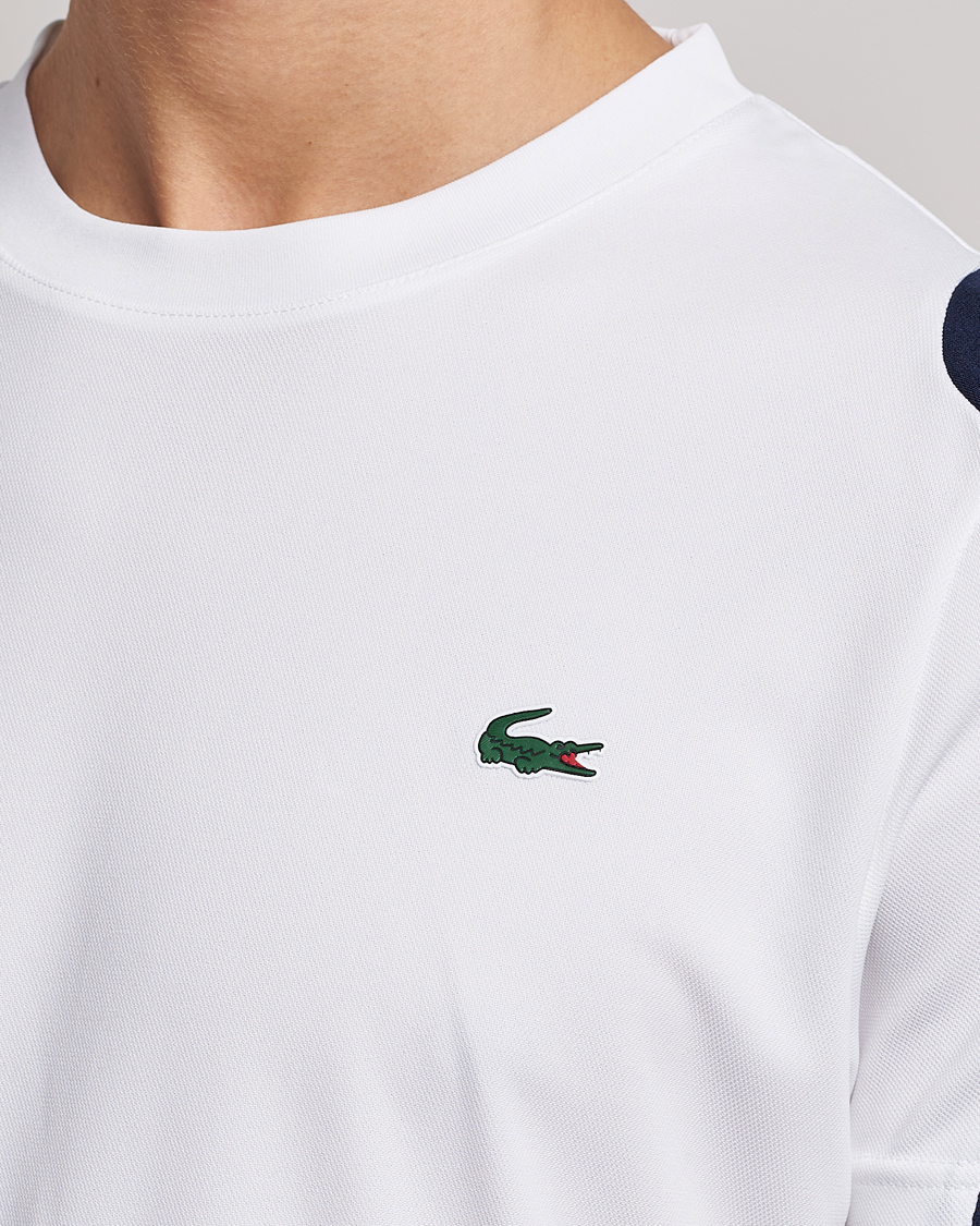 Homme | T-shirts | Lacoste Sport | Performance Crew Neck T-Shirt White/Navy Blue