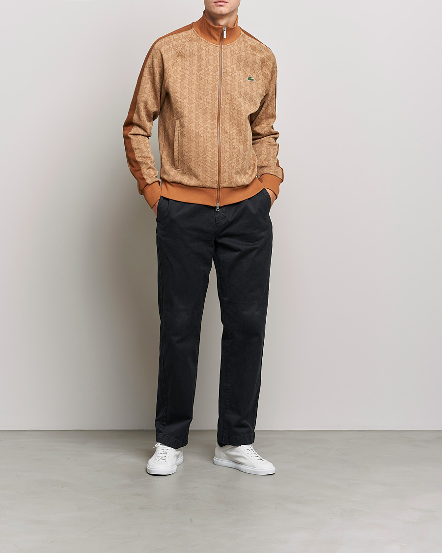 Homme | Pulls Et Tricots | Lacoste | High Neck Zip Mongram Jacuard Sweatshirt Viennese