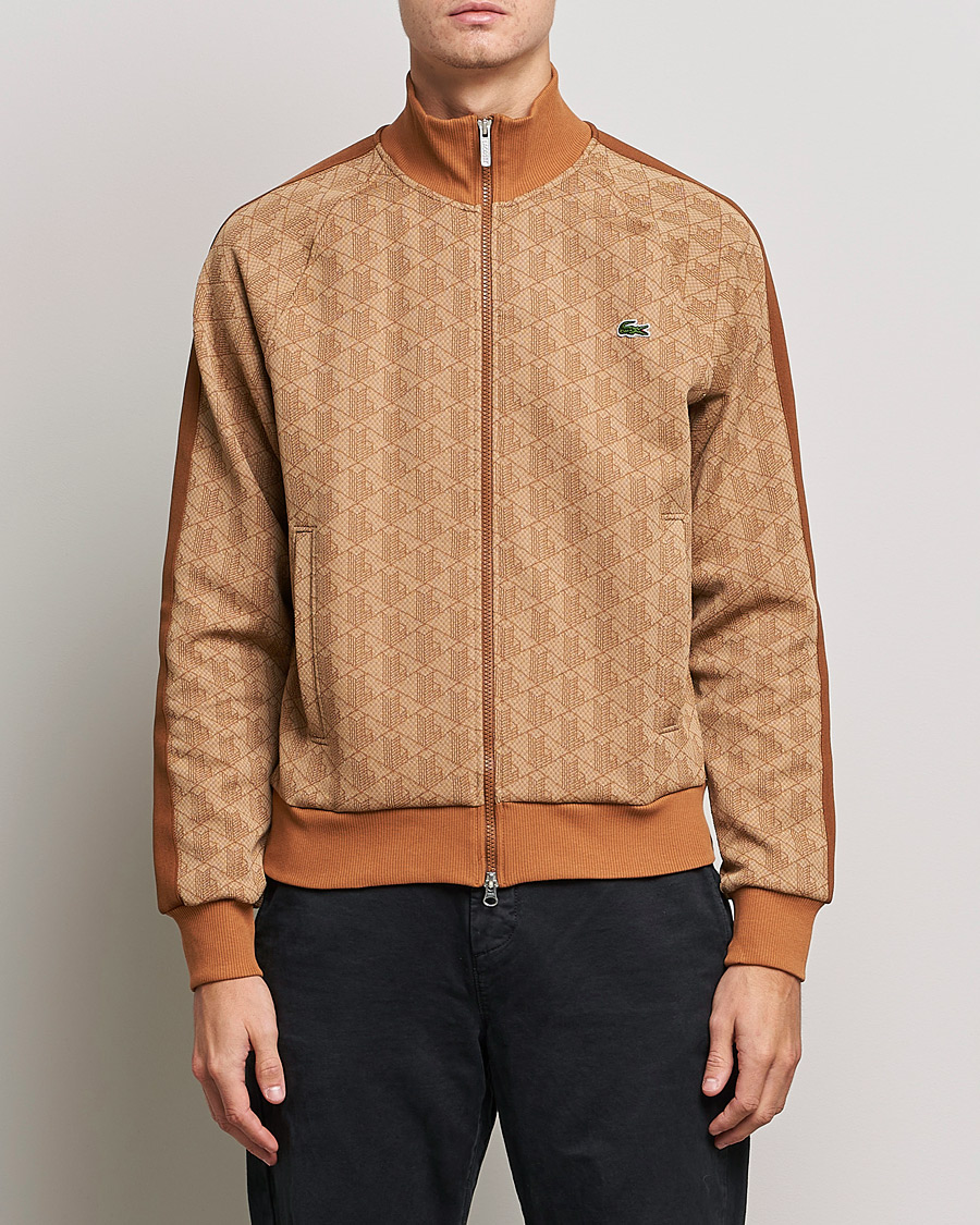 Homme | Pulls Et Tricots | Lacoste | High Neck Zip Mongram Jacuard Sweatshirt Viennese