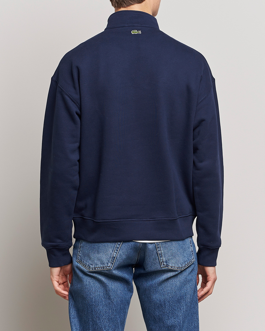 Homme | Pulls Et Tricots | Lacoste | Half Zip Organic Cotton Sweatshirt Navy Blue