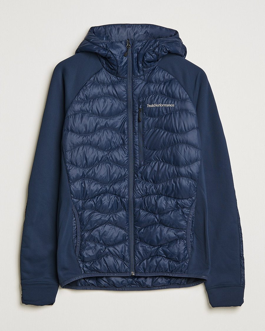 Homme | Manteaux Et Vestes | Peak Performance | Helium Down Hybrid Hood Jacket Blue Shadow