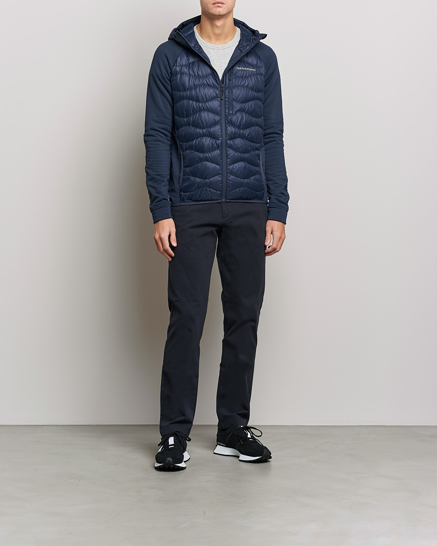 Homme | Manteaux Et Vestes | Peak Performance | Helium Down Hybrid Hood Jacket Blue Shadow