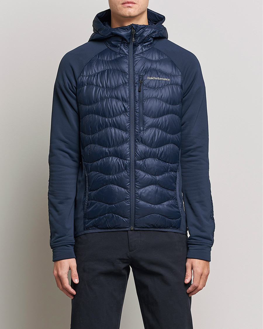 Homme | Manteaux Et Vestes | Peak Performance | Helium Down Hybrid Hood Jacket Blue Shadow