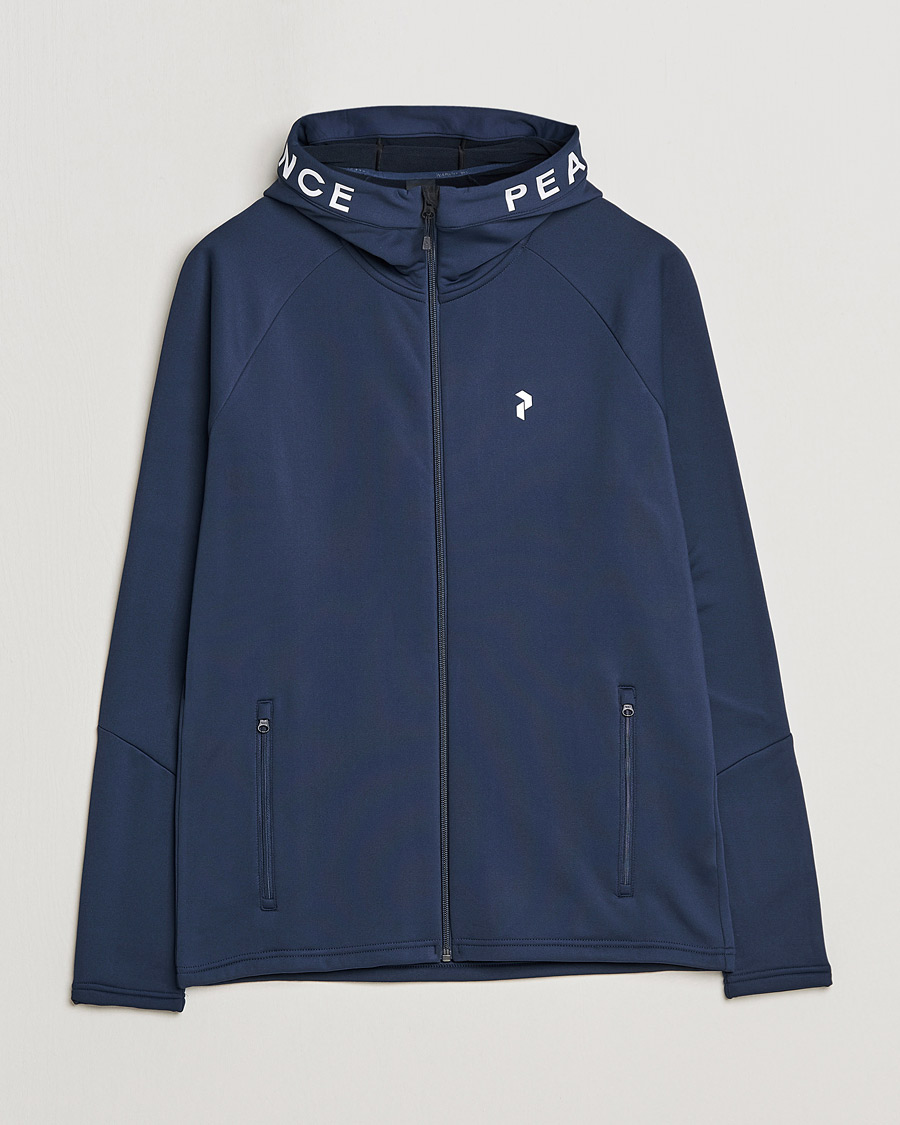 Homme | Pulls Et Tricots | Peak Performance | Rider Zip Fleece Hood Jacket Blue Shadow