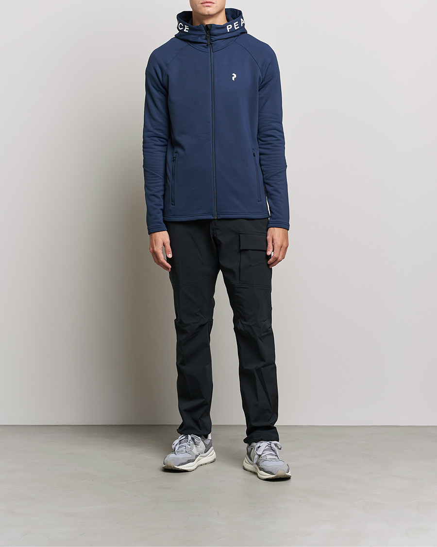 Homme | Pulls Et Tricots | Peak Performance | Rider Zip Fleece Hood Jacket Blue Shadow
