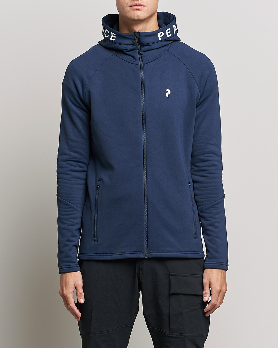 Homme | Pulls Et Tricots | Peak Performance | Rider Zip Fleece Hood Jacket Blue Shadow