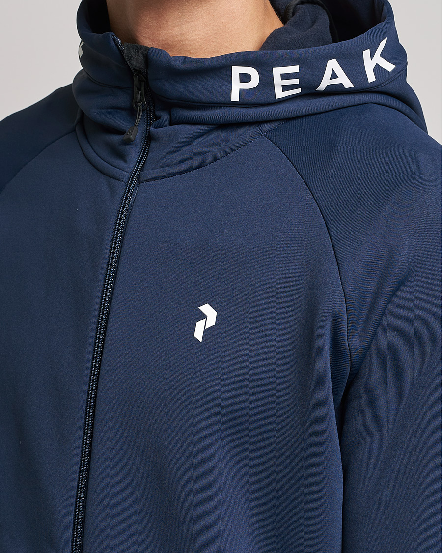 Homme | Pulls Et Tricots | Peak Performance | Rider Zip Fleece Hood Jacket Blue Shadow