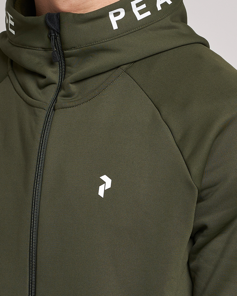 Homme | Pulls Et Tricots | Peak Performance | Rider Zip Fleece Hood Jacket Forest Night Black