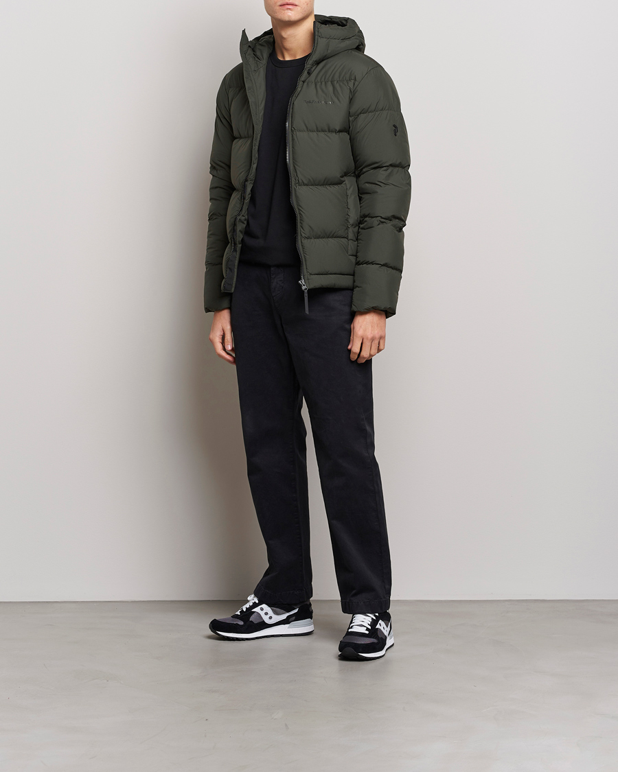 Homme | Manteaux Et Vestes | Peak Performance | Rivel Down Hooded Jacket Olive Extreme