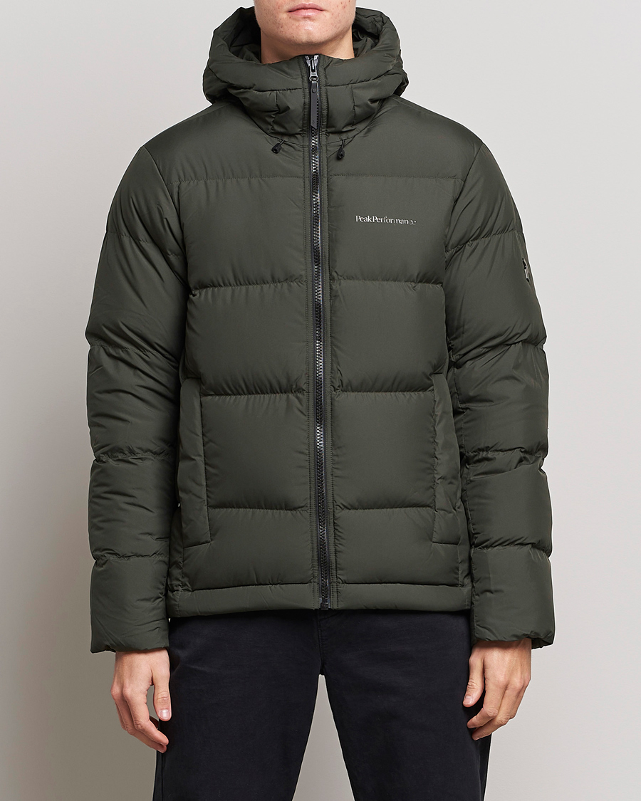 Homme | Manteaux Et Vestes | Peak Performance | Rivel Down Hooded Jacket Olive Extreme