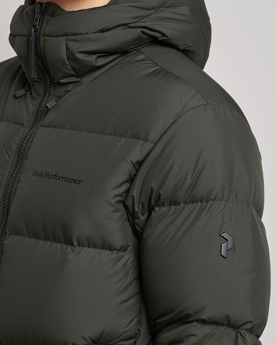 Homme | Manteaux Et Vestes | Peak Performance | Rivel Down Hooded Jacket Olive Extreme