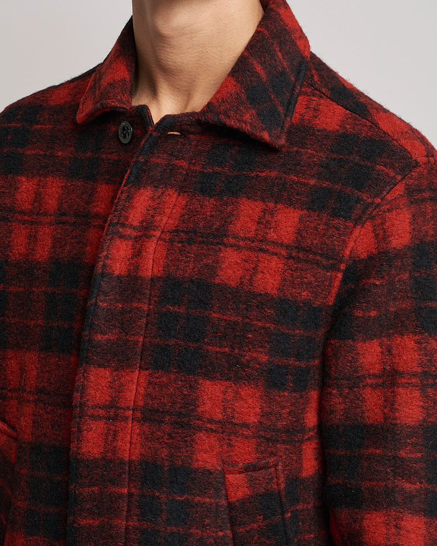 Homme | Chemises | Peak Performance | Wool Overshirt Checked Red