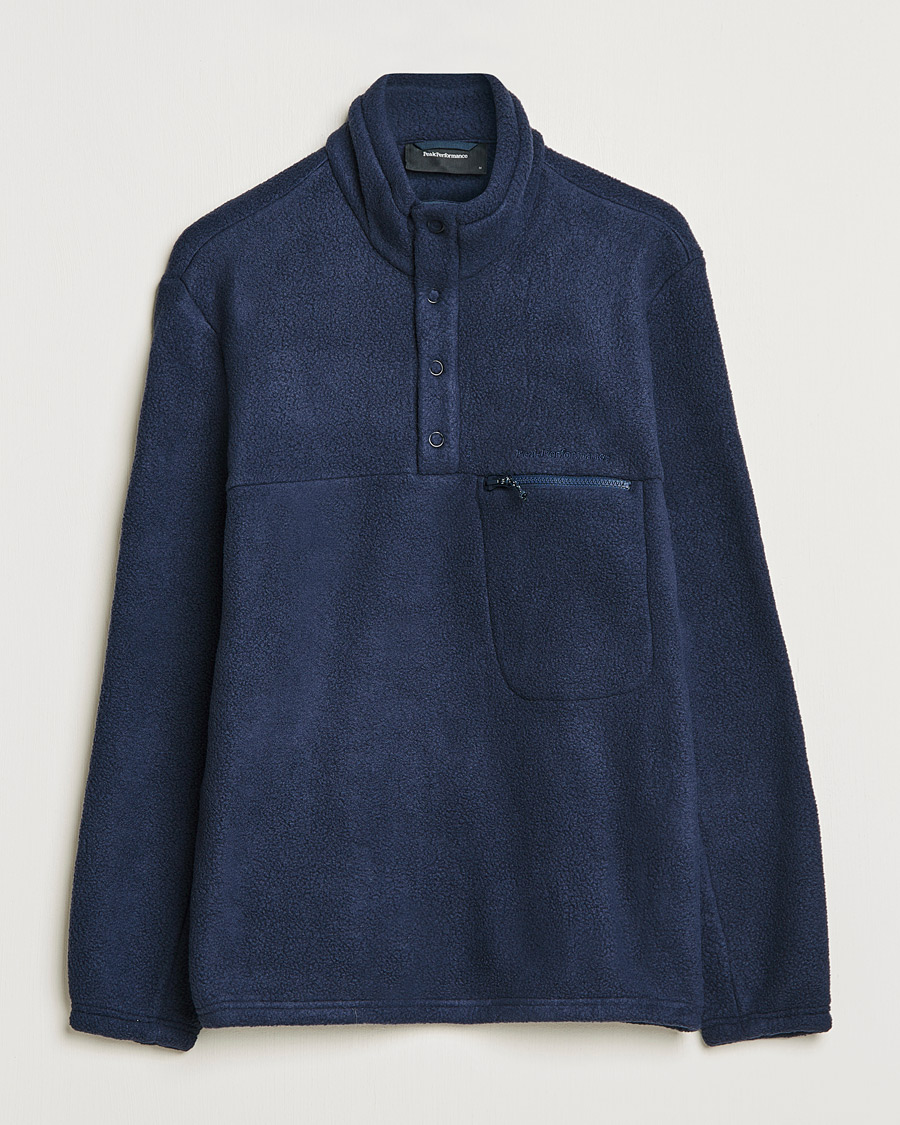 Homme | Pulls Et Tricots | Peak Performance | Fleece Snap T-Neck Blue Shadow