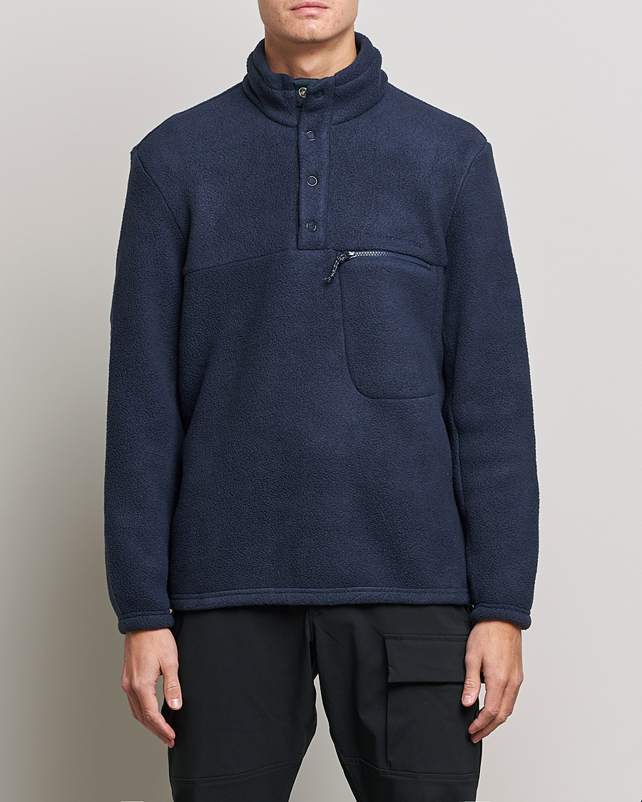 Homme | Pulls Et Tricots | Peak Performance | Fleece Snap T-Neck Blue Shadow