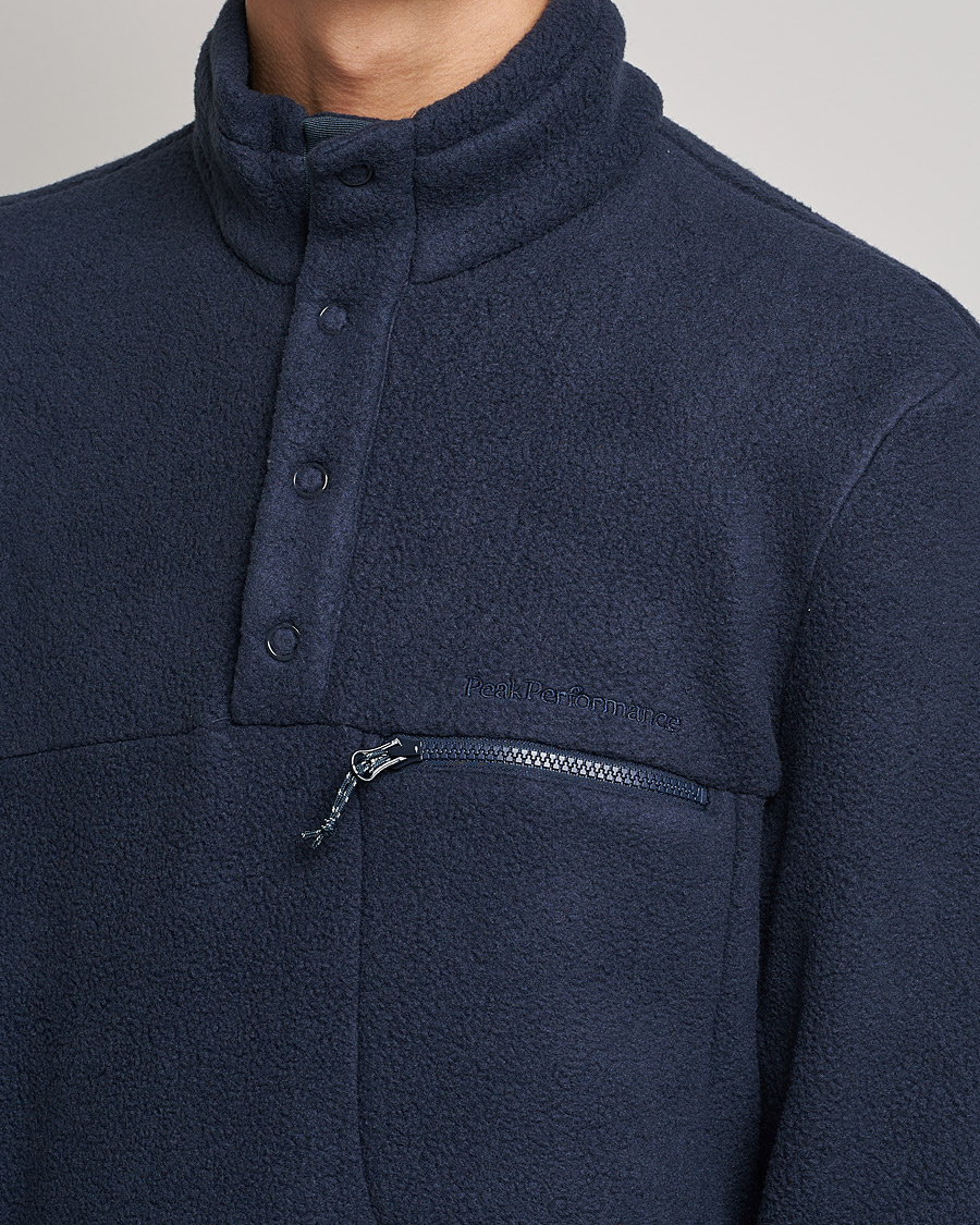 Homme | Pulls Et Tricots | Peak Performance | Fleece Snap T-Neck Blue Shadow
