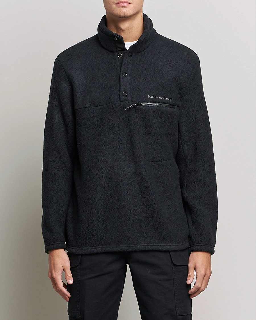 Homme | Pulls Et Tricots | Peak Performance | Fleece Snap T-Neck Black