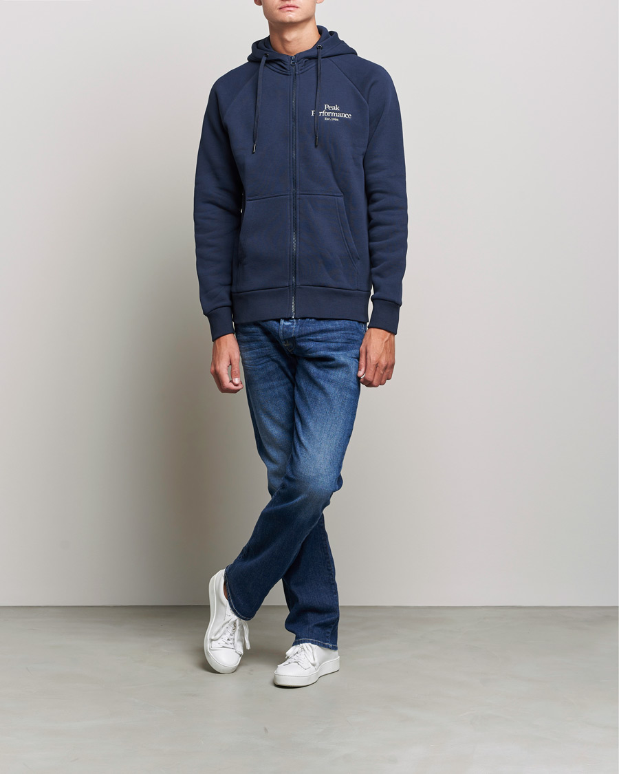 Homme | Pulls Et Tricots | Peak Performance | Original Zip Hoodie Blue Shadow