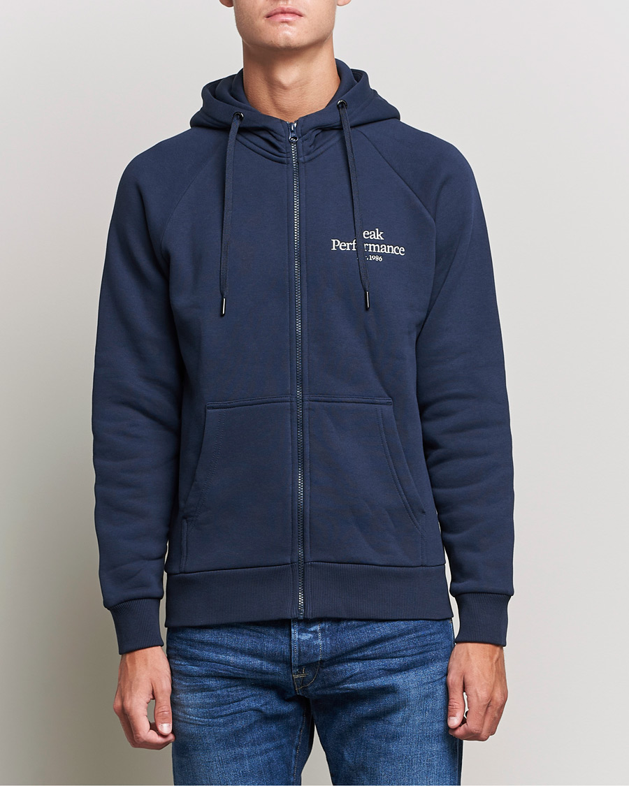 Homme | Pulls Et Tricots | Peak Performance | Original Zip Hoodie Blue Shadow