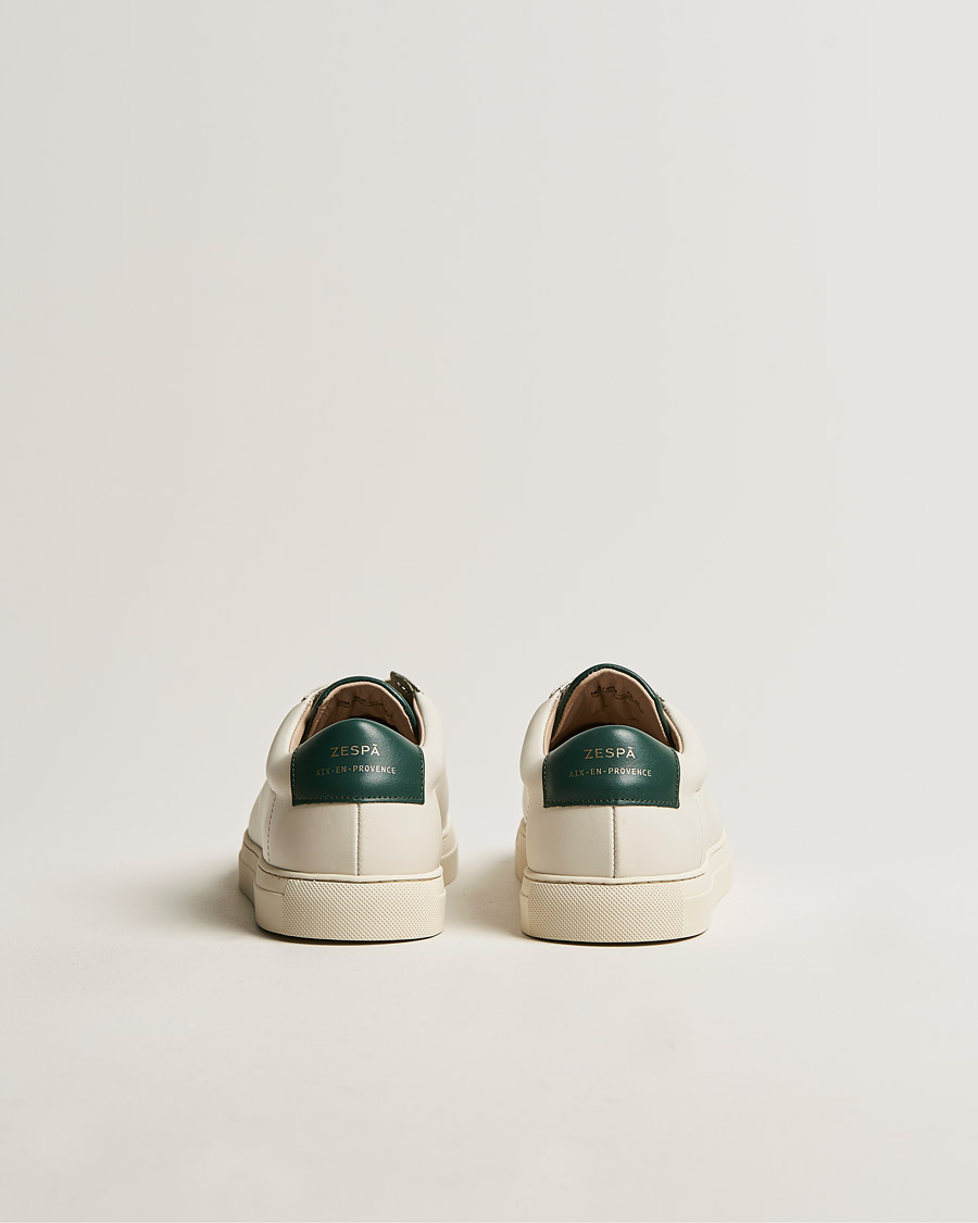 Homme | Zespà ZSP4 Nappa Leather Sneakers Off White/Vert Sombre | Zespà | ZSP4 Nappa Leather Sneakers Off White/Vert Sombre