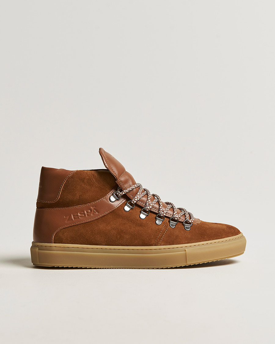 Homme | Zespà ZSP12 Alpine Hiker High Top Suede Sneakers Camel | Zespà | ZSP12 Alpine Hiker High Top Suede Sneakers Camel
