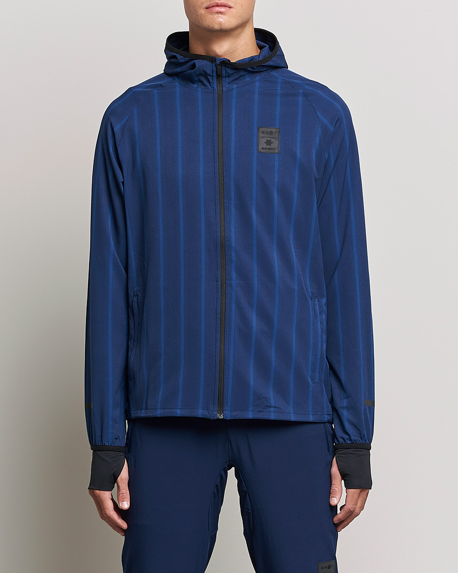 Homme | Pulls Et Tricots | NN07 | Pace Hooded Running Jacket Navy Stripe