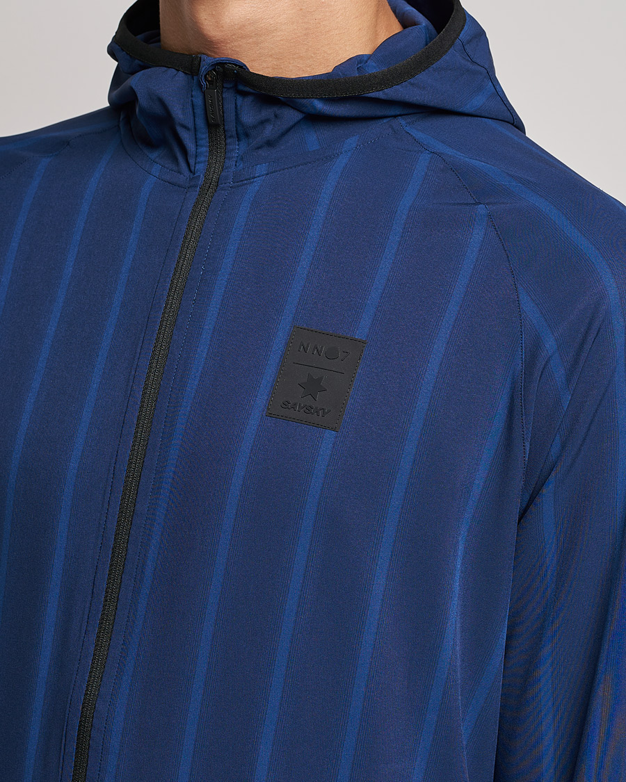 Homme | Pulls Et Tricots | NN07 | Pace Hooded Running Jacket Navy Stripe