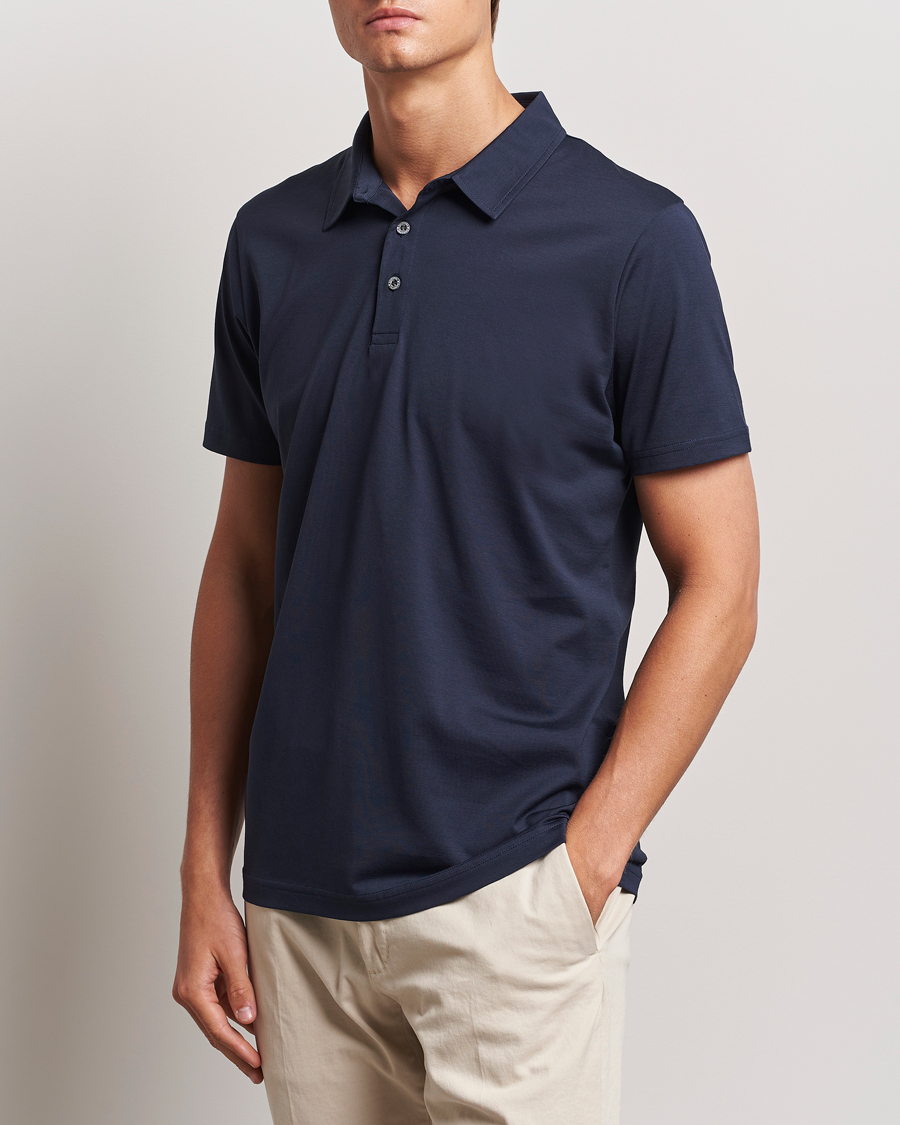 Homme | Polos | Sunspel | Cotton Jersey Polo Navy